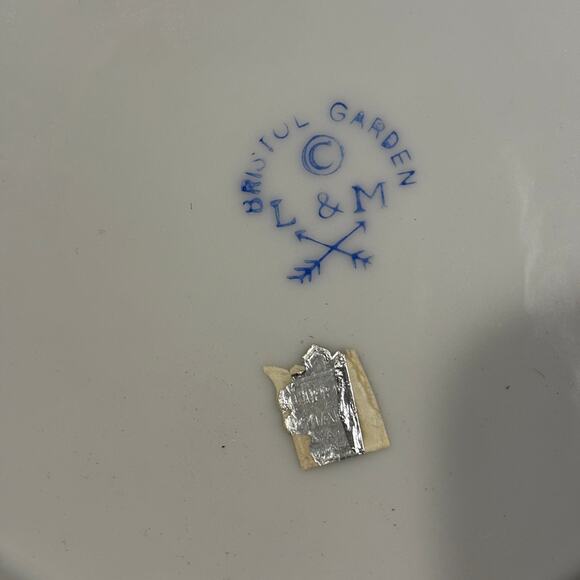 Vintage Lipper & Mann Bristol Garden Porcelain Decorative Plate Japan 50s Shabby - Picture 6 of 6